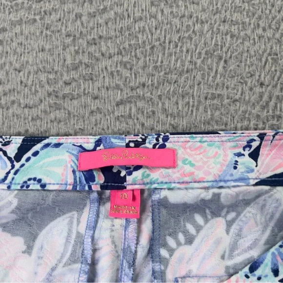 Lilly Pulitzer Kelly Pants Womens 10 Multicolor High Rise Skinny Ankle Preppy - Picture 8 of 10
